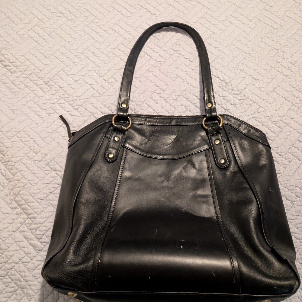 Joyn Black Leather Tote